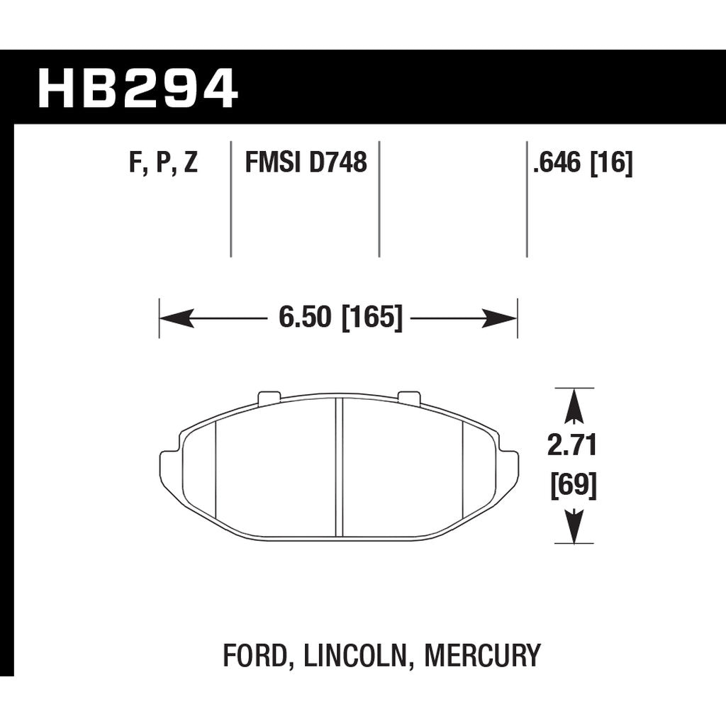 HAWK HB294F.646 Brake Pads HPS Photo-2 