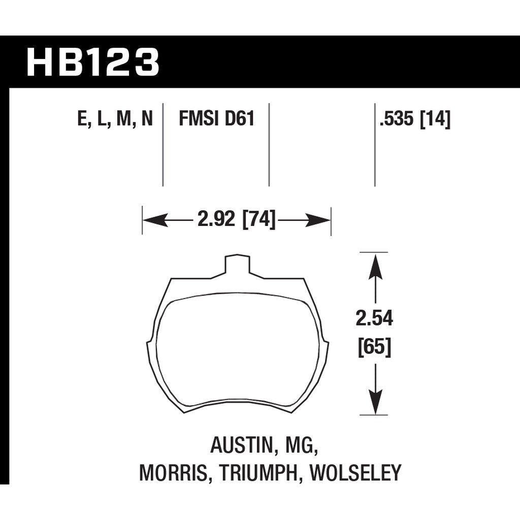 HAWK HB123N.535 Brake Pads HP Plus Photo-2 