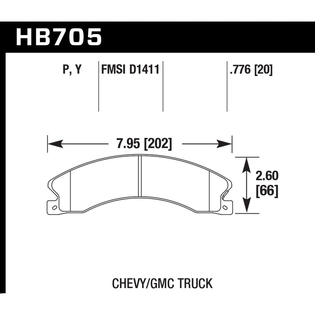 HAWK HB705Y.776 Brake Pads LTS Photo-2 