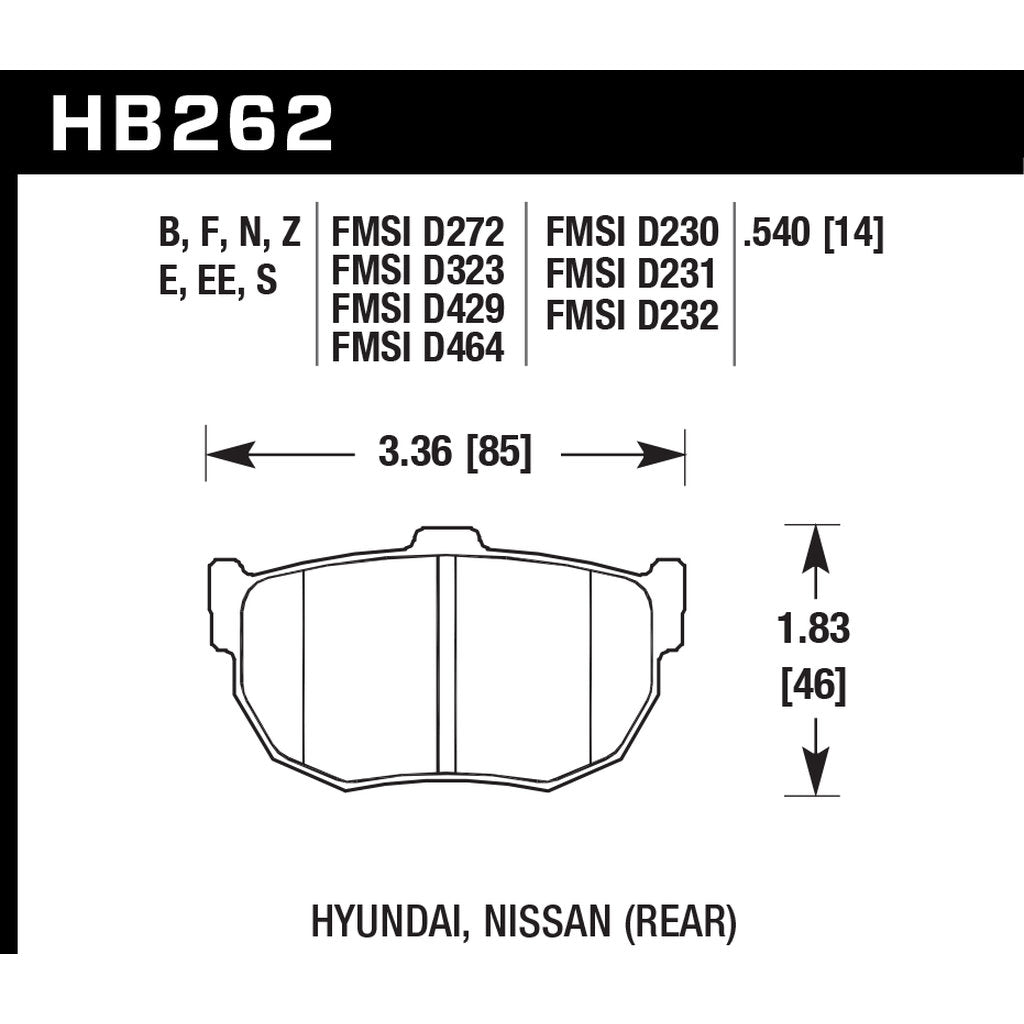 HAWK HB262F.540 Brake Pads HPS Photo-2 