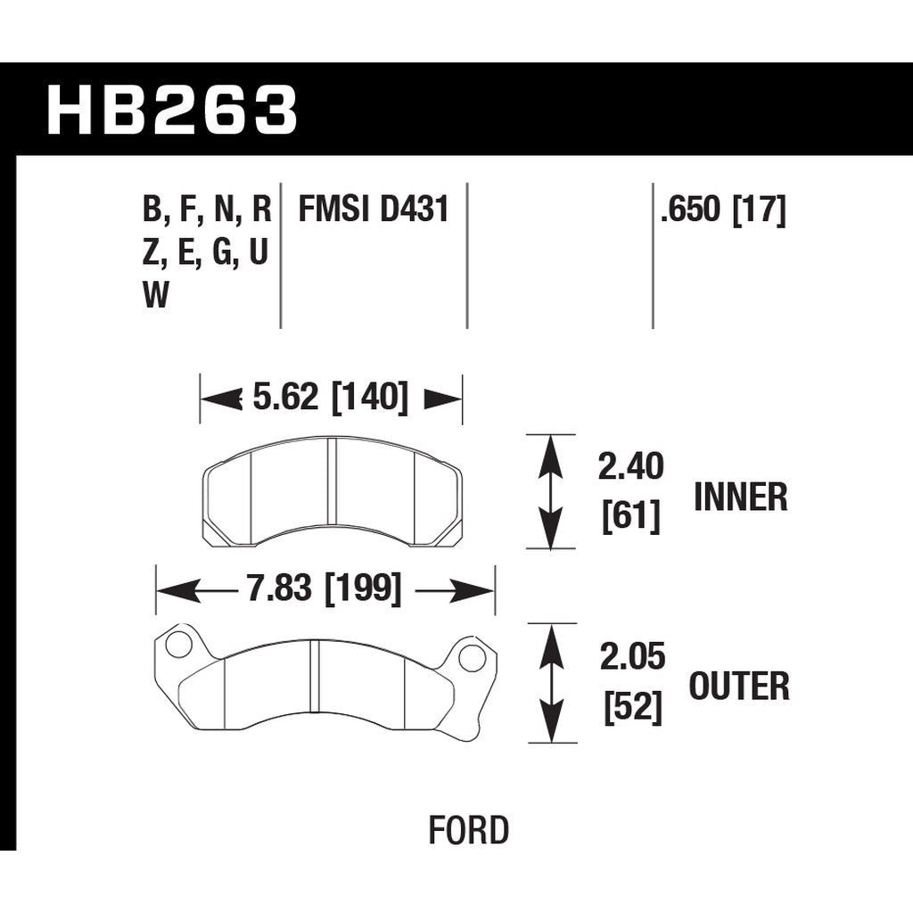 HAWK HB263B.650 Brake Pads HPS 5.0 Photo-2 