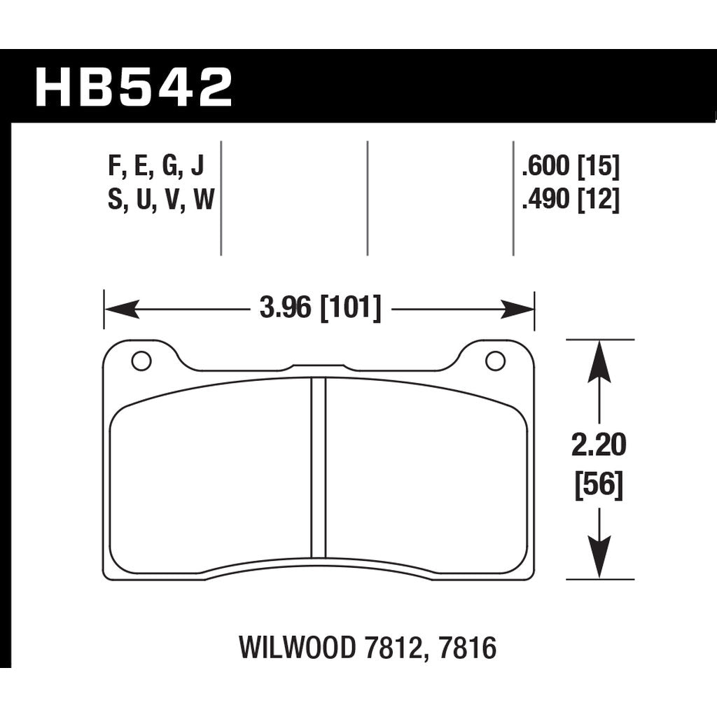 HAWK HB542F.600 Brake Pads HPS Wilwood 78xx Photo-2 