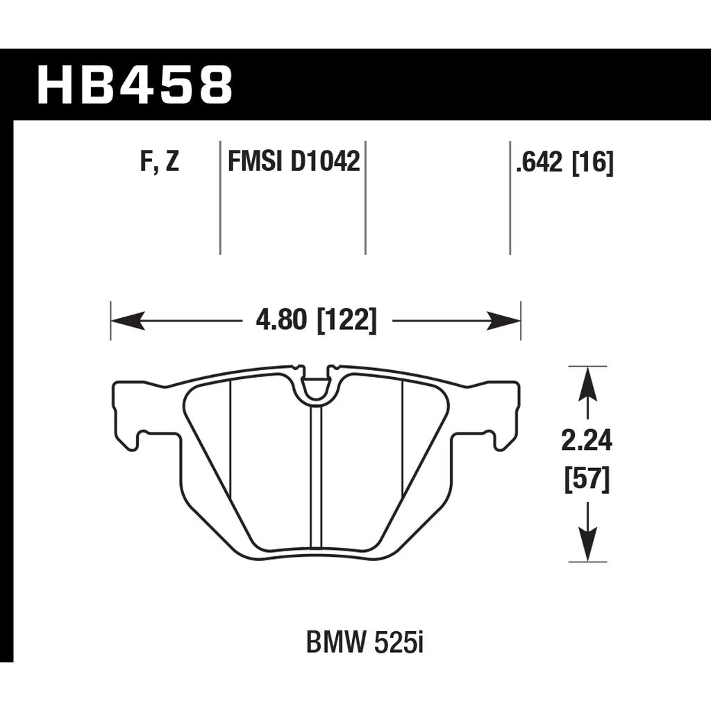 HAWK HB458B.642 Brake Pads HPS 5.0 Rear BMW X5/X6 xDrive 2009-2019 Photo-2 
