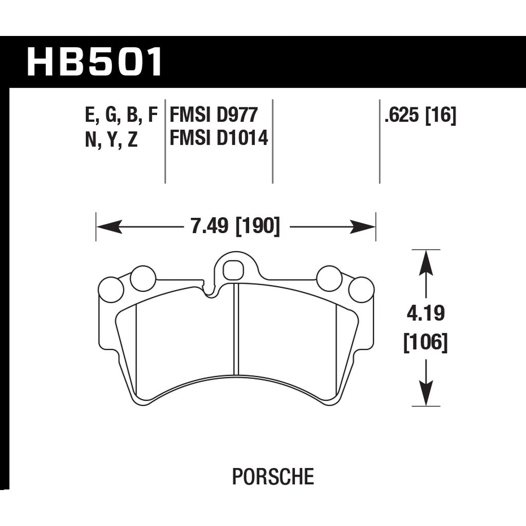 HAWK HB501Y.625 Brake Pads LTS Front AUDI Q7/PORSCHE Cayenne GTS Photo-2 