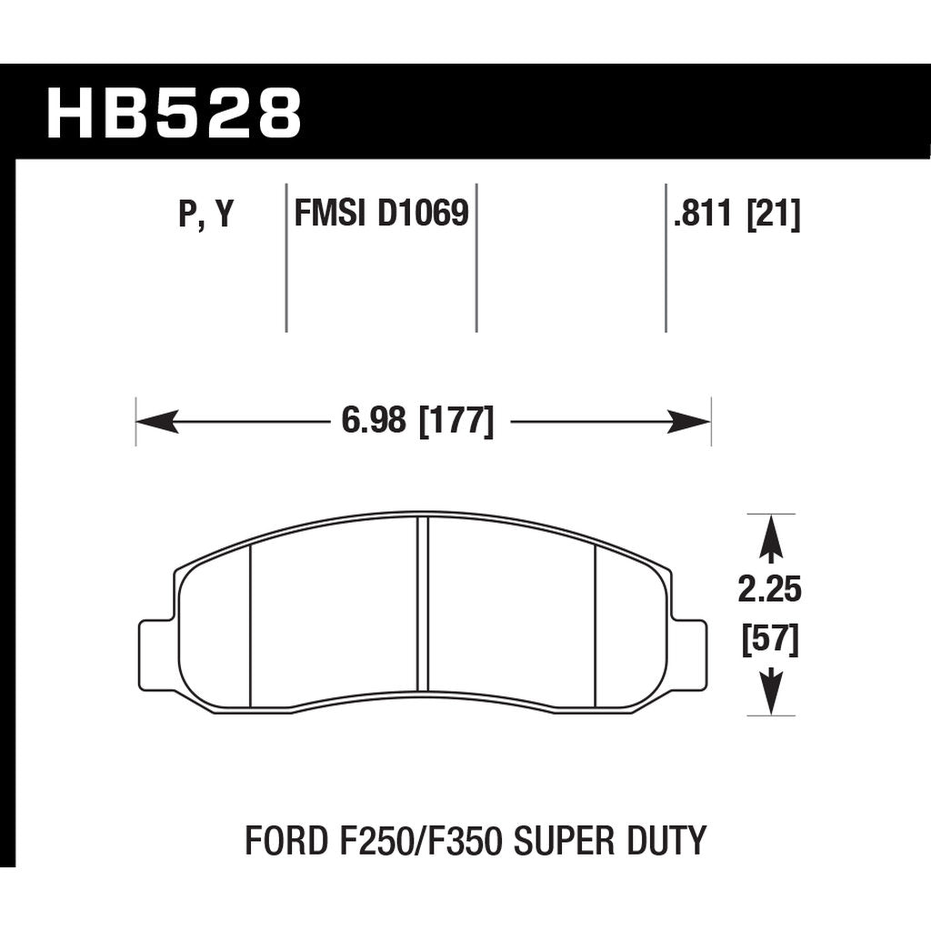HAWK HB528Y.811 Brake Pads LTS Front FORD F-250/F-350 Photo-2 