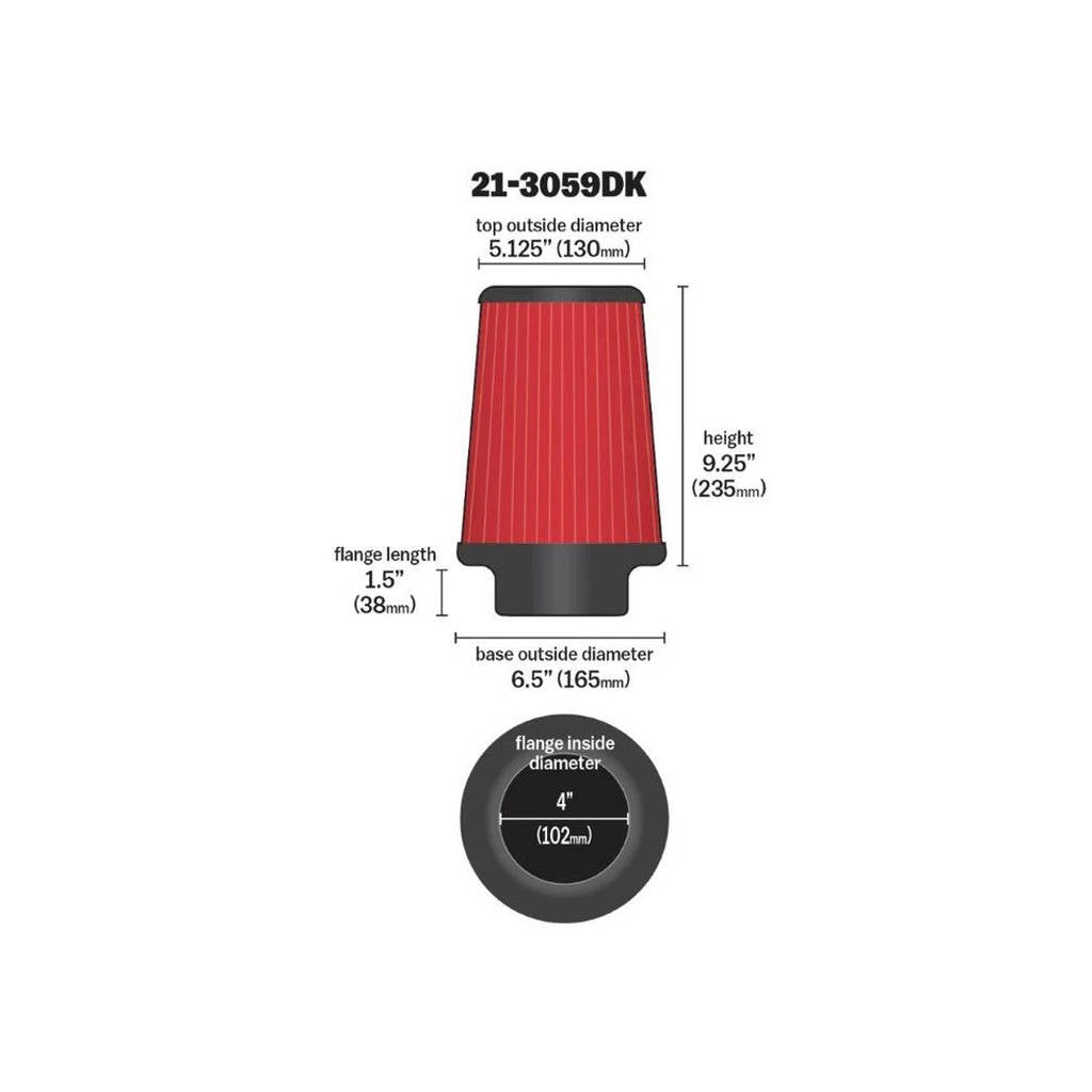 AEM 21-3059DK DryFlow Air Filter 4" X 9" X 1" DRYFLOW Photo-2 