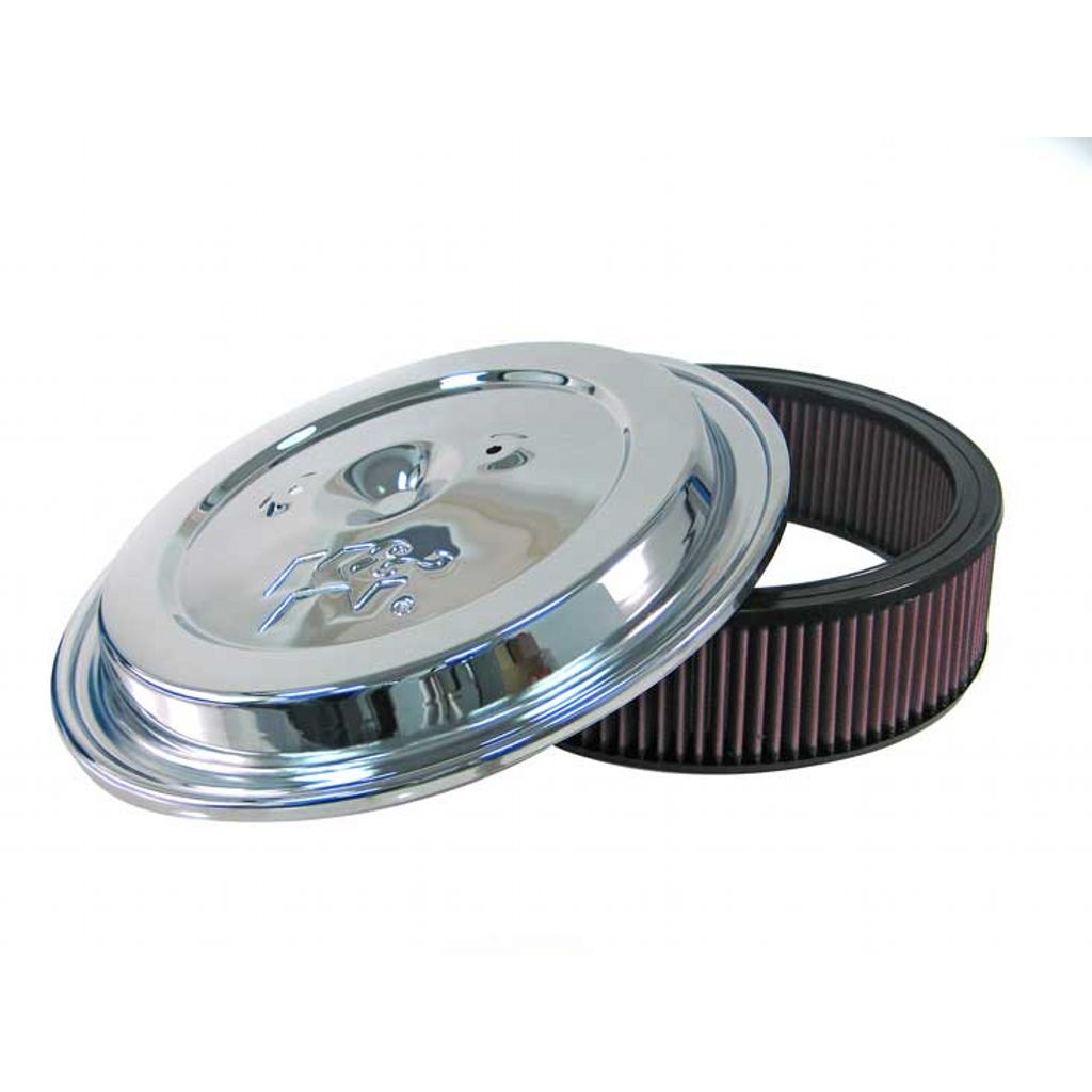 K&N CE-1502 Replacement Air Filter w/Chrome LidCHROME/TOP,2 HL,W/E-1500; K&N LOGO Photo-0 