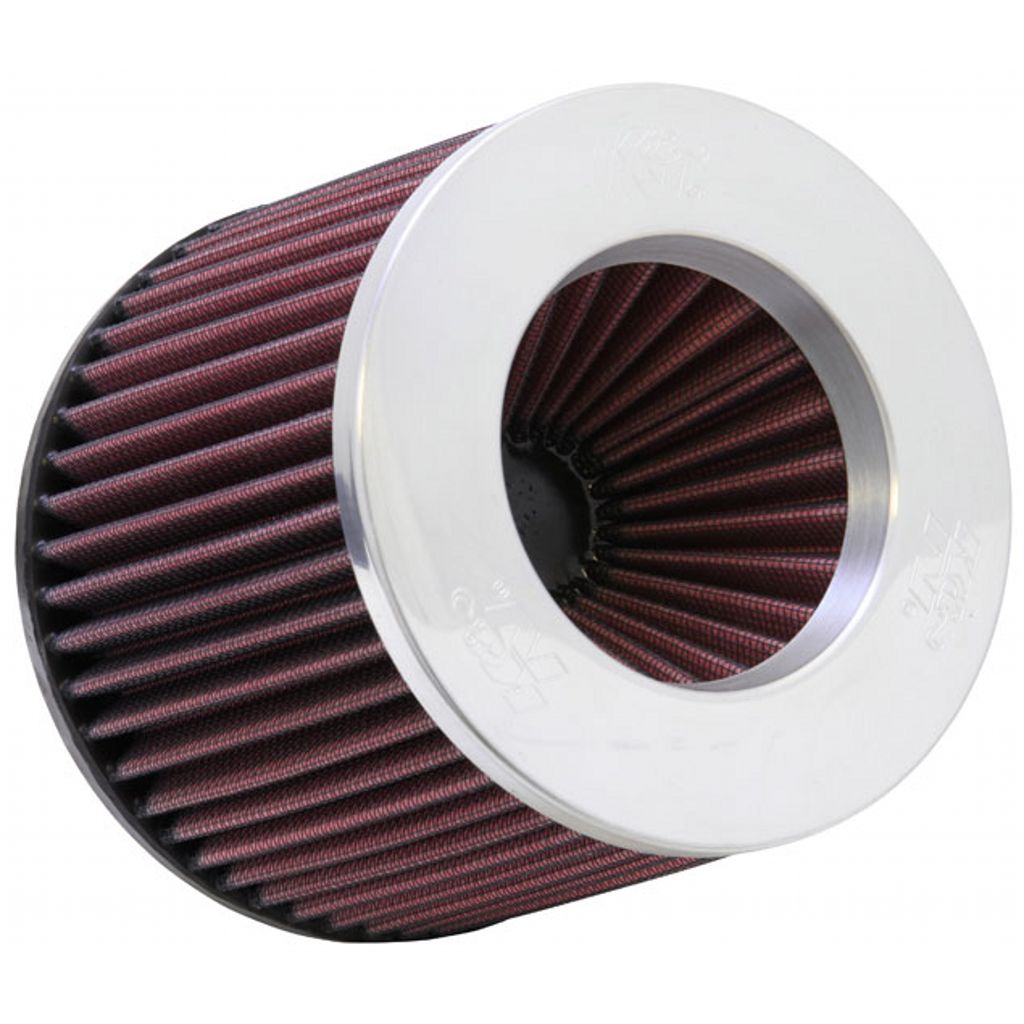 K&N RR-3003 Reverse Conical UNIVERSAL Air Filter 3"FLG, 6"B, 5-1/4"T, 5"H; POLISHED TOP Photo-0 