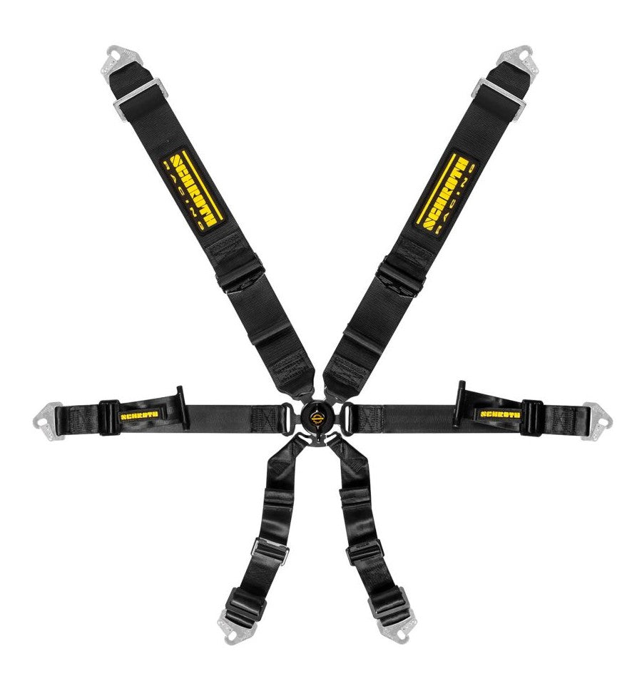 SCHROTH 94540-0 Safety belt 6-point PROFI 3x2 Pull-up (black) Photo-0 
