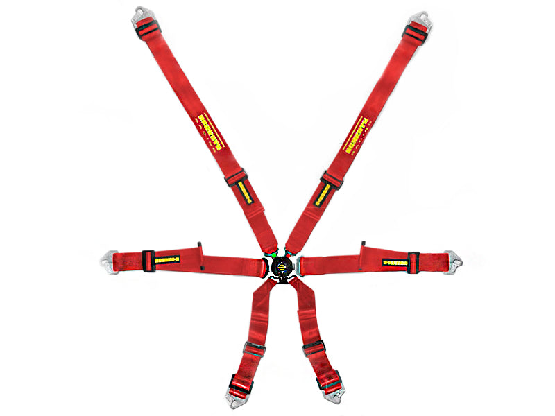 SCHROTH 94550A-2 Safety belt 6-point 2 “(50 mm) PROFI 2x2 FHR (red) Photo-0 