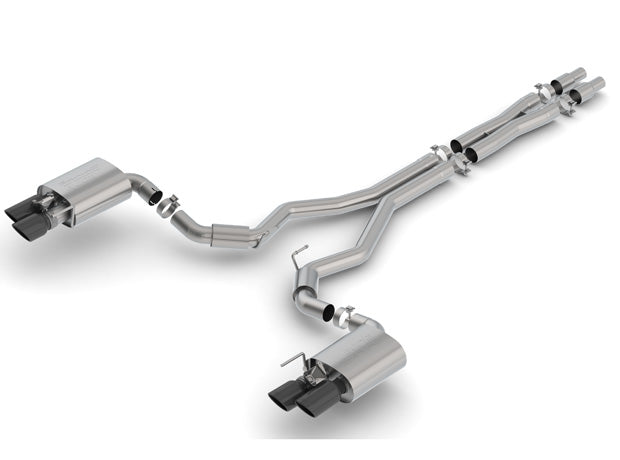 BORLA 140742BC Cat-Back Exhaust S-Type MUSTANG GT 2018 5.0L V8 AT / MT RWD 3" BLACK CHROME TIPS Photo-0 