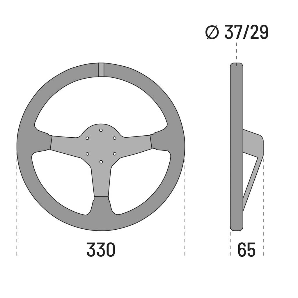 SPARCO 015R330CHAMPION CHAMPION Streering wheel, dia 330 mm, 65 mm, leather, black Photo-2 