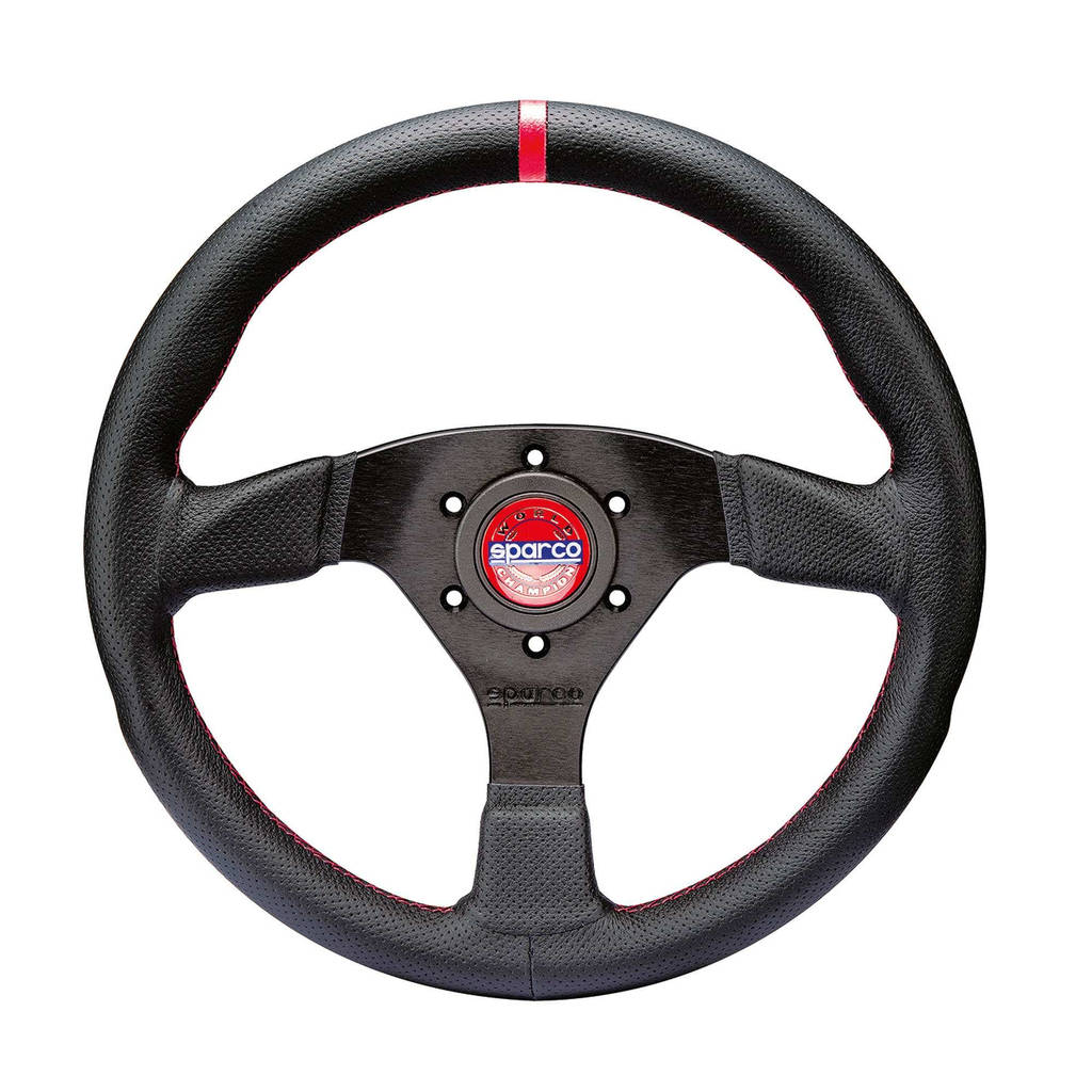 SPARCO 015R383PLUNNR R383 CHAMPION Streering wheel, dia 330 mm, 39 mm, leather, black Photo-1 