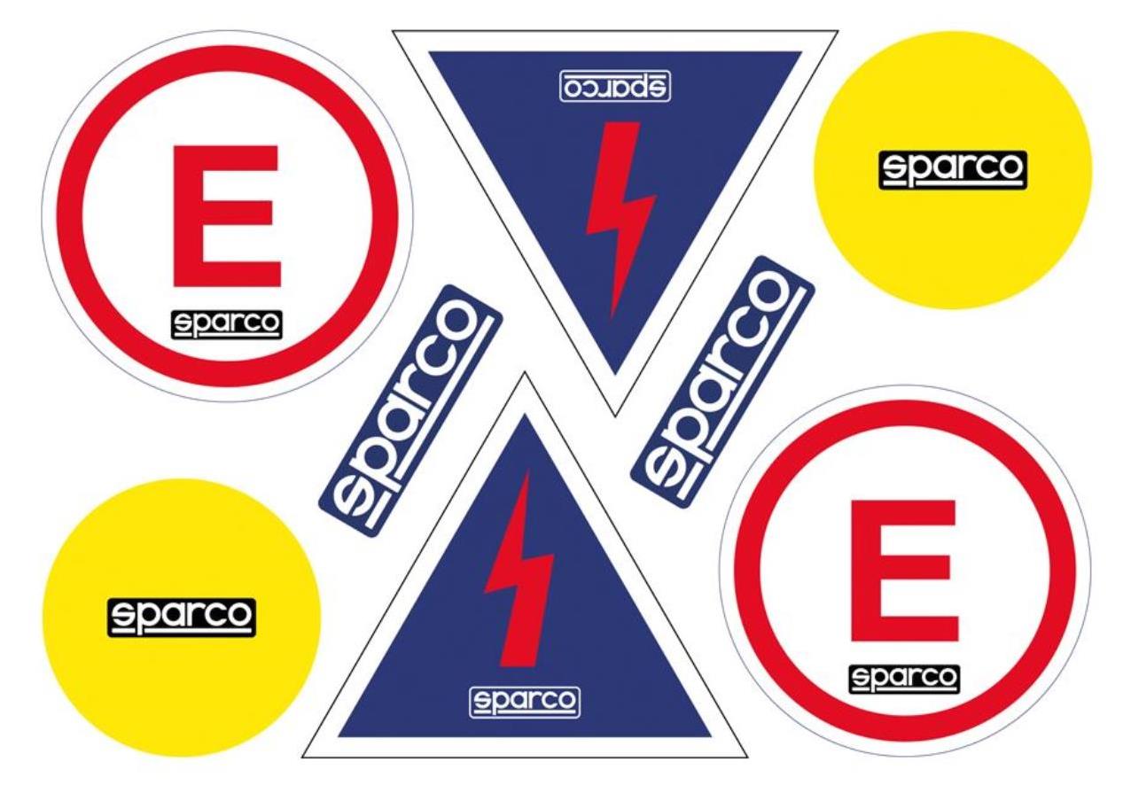 SPARCO ASPA002 Kit of 8 stickers Photo-0 