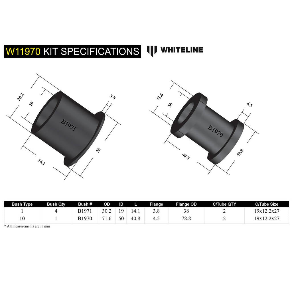 WHITELINE W11970 Steering Rack/Pinion Mount Bushing Photo-3 