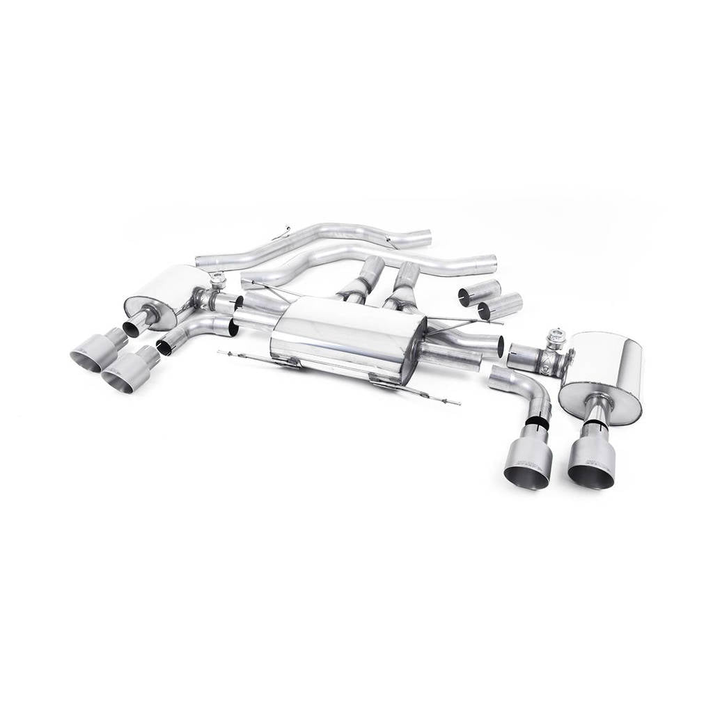 MILLTEK SSXAR14 Front Pipe-back Quad 100mm GT100 ECA ALFA ROMEO Giulia Quadrifoglio 2.9 V6 Bi-Turbo Photo-0 