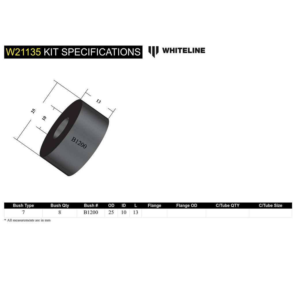 WHITELINE W21135 Anti Roll Bar Link - Bushing Kit for Various Applications Photo-3 