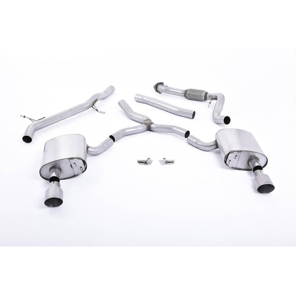 MILLTEK SSXAU617 Cat-back Dual 100mm GT100 AUDI A4 2.0 TFSI B9 Quattro Saloon&Avant Photo-0 