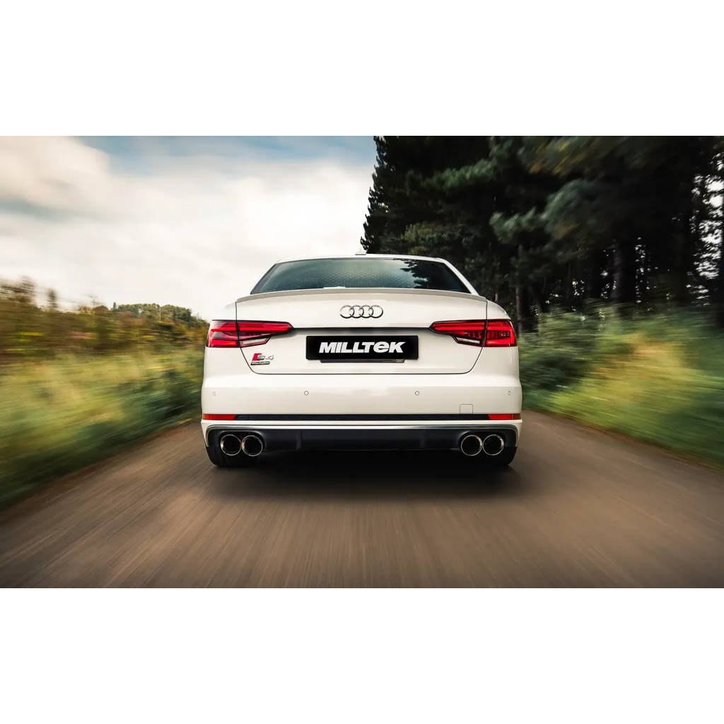 MILLTEK SSXAU640 Cat-back Quad 100mm GT100 ECA AUDI S4 3.0 Turbo V6 B9 - Saloon/Sedan&Avant (Non Sport Diff Cars) Photo-2 