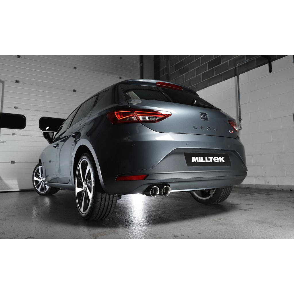 MILLTEK SSXSE155 Cat-back Twin 80mm GT80 SEAT Leon FR 2.0 TDI 150 SC and 5-door (manual and DSG-auto) Photo-1 