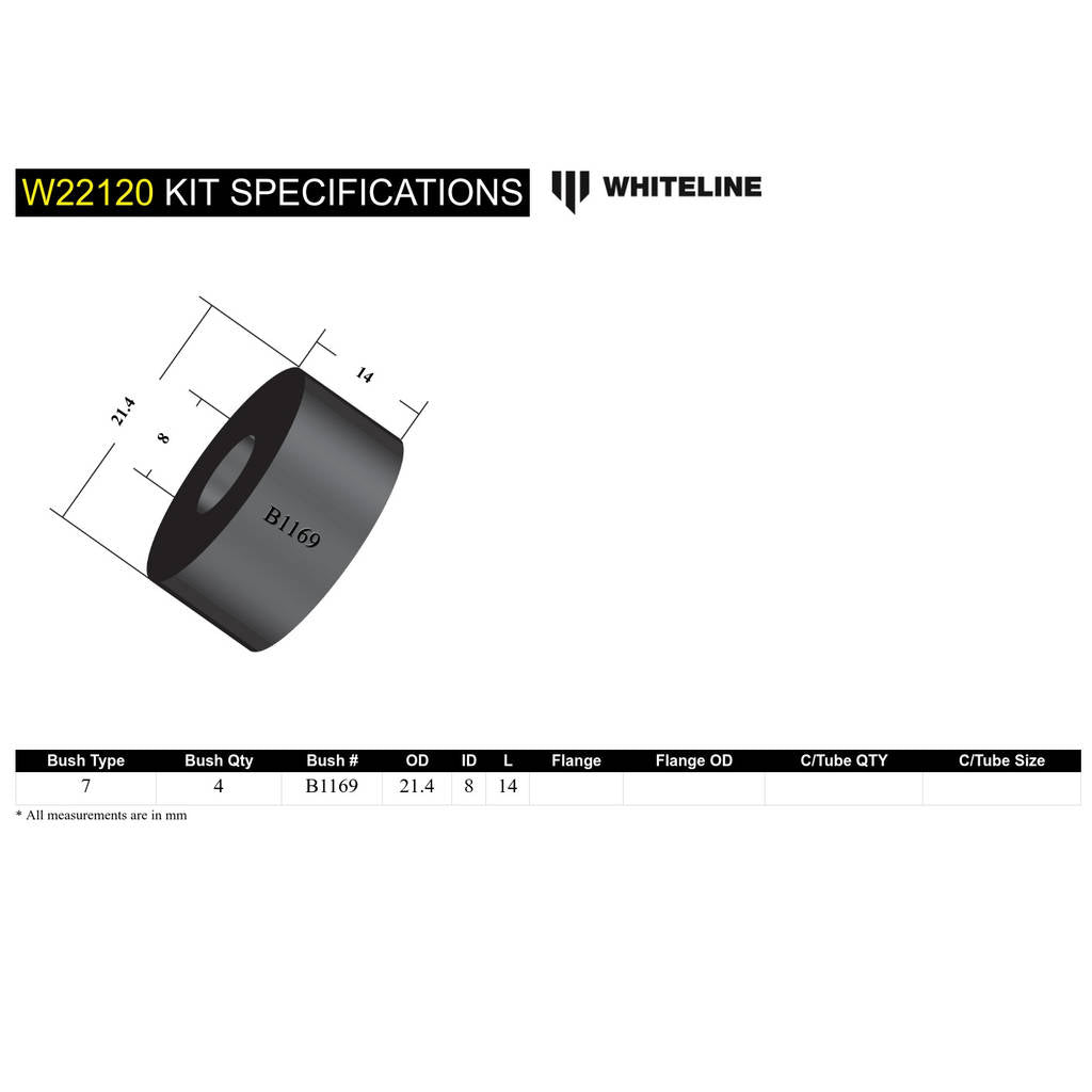 WHITELINE W22120 Anti Roll Bar Link - Bushing Kit for Ford, Holden, Mazda, Suzuki/Toyota Photo-3 
