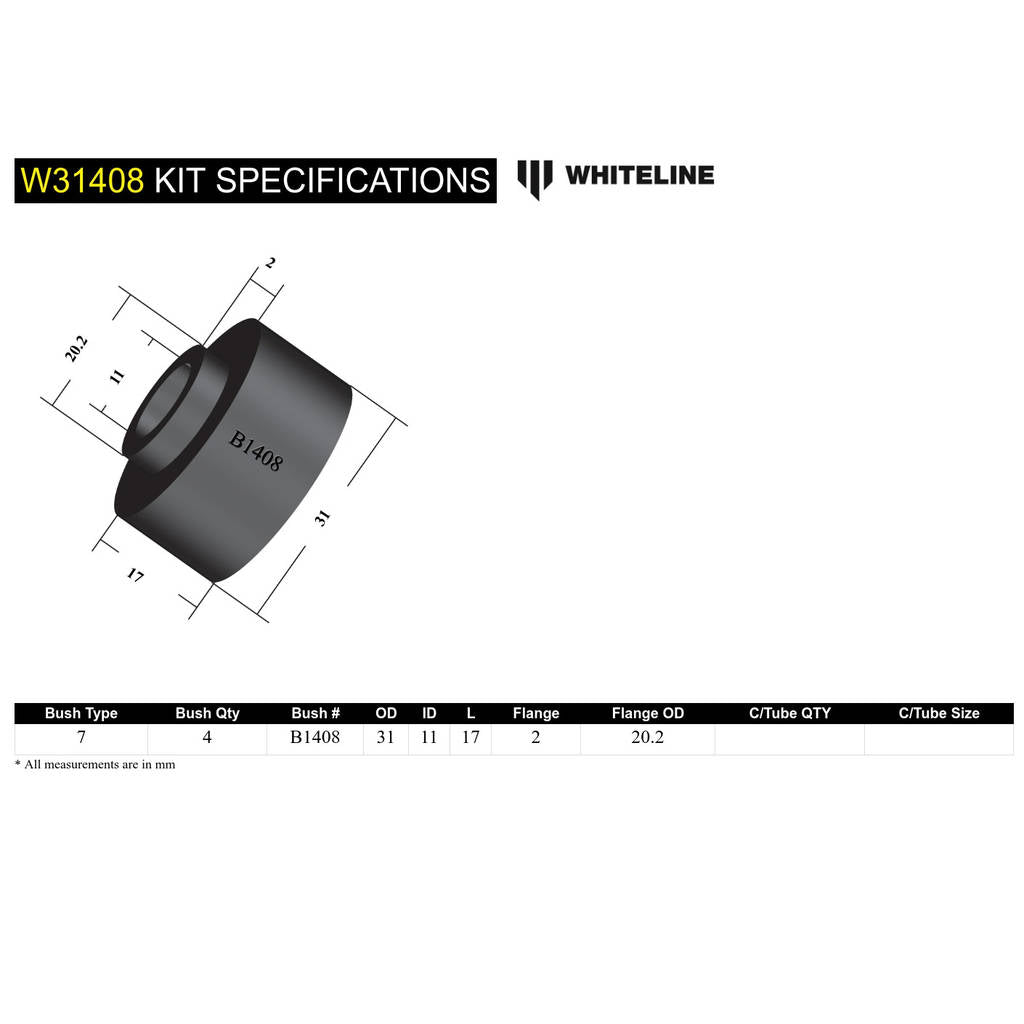 WHITELINE W31408 Front Upper Shock Absorber Bushing Photo-3 