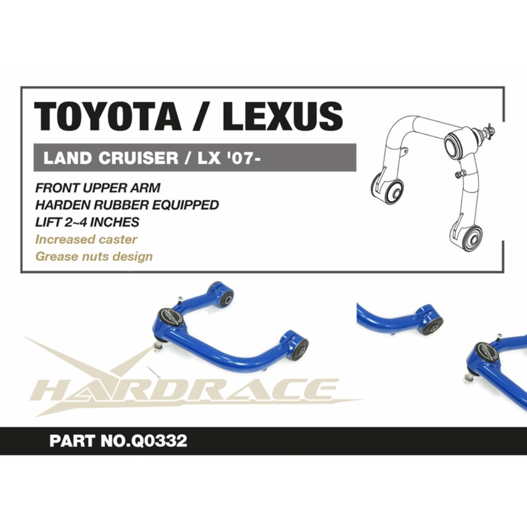 HARDRACE Q0332 FRONT UPPER ARM - LIFT 2~4 INCHES TOYOTA LAND CRUISER/LEXUS LX '07- Photo-1 