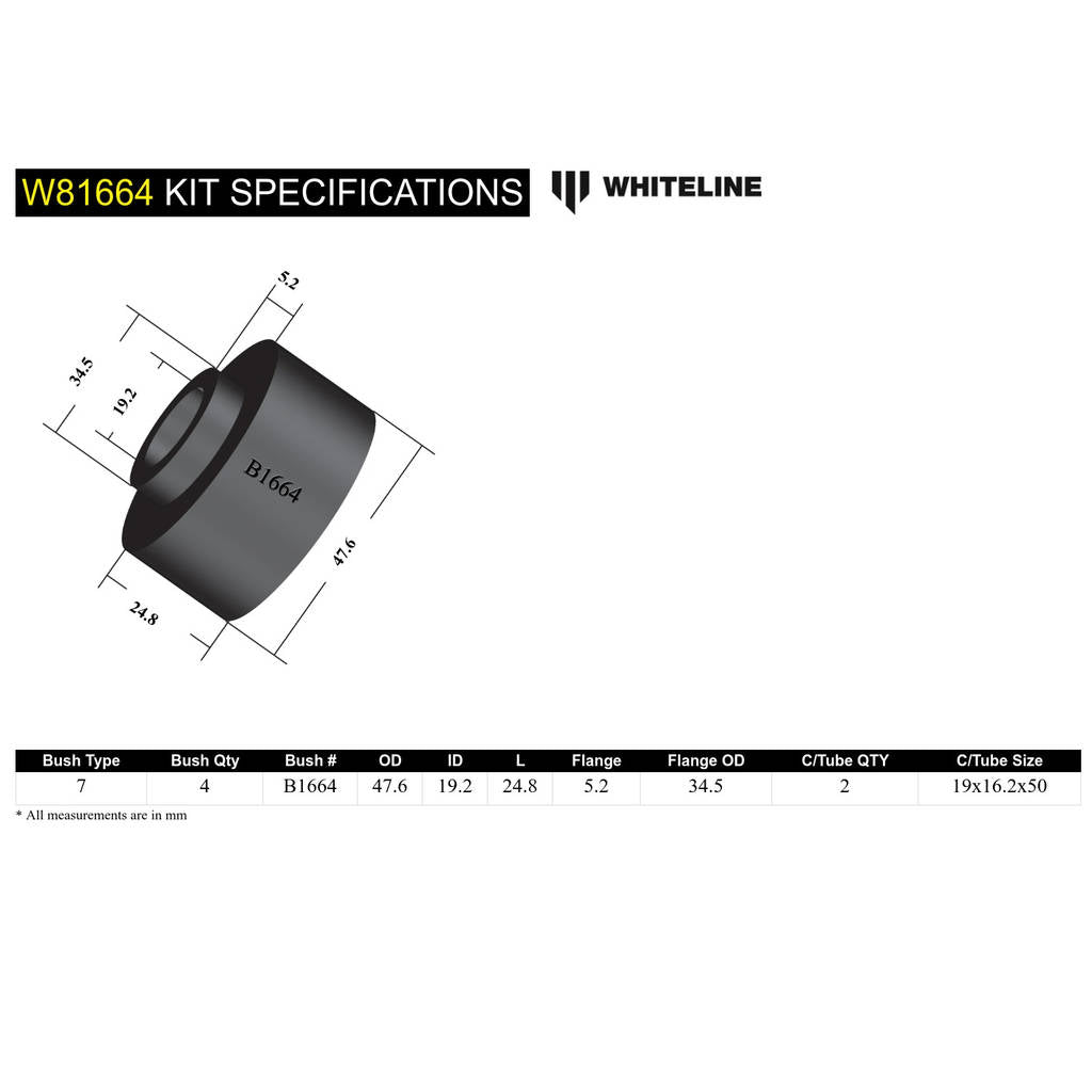 WHITELINE W81664 Front Strut Rod to Chassis Bushing Photo-4 