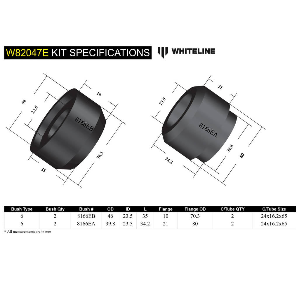 WHITELINE W82047E Strut Rod to Chassis Bushing Photo-4 