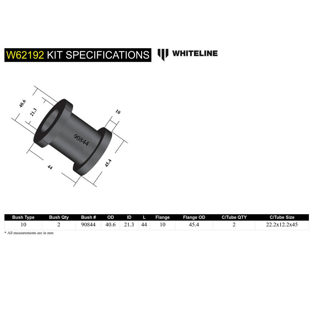 WHITELINE W62192 Control Arm Bushing - Lower Front Inner Photo-5 