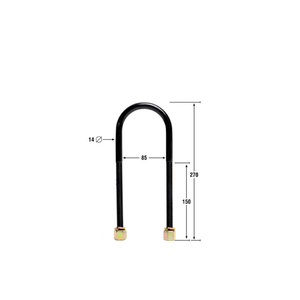 WHITELINE KUB107 Universal U Bolts - ID=85mm, L=270mm, Thread=M14 - round top Photo-2 