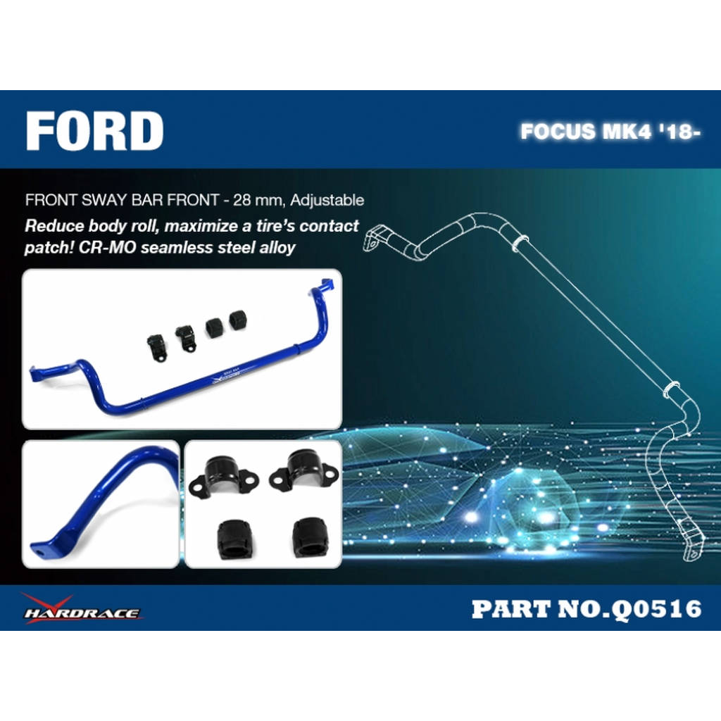 HARDRACE Q0516 FORD FOCUS MK4 '18- FRONT SWAY BAR, 28MM -5PCS/SET Photo-2 
