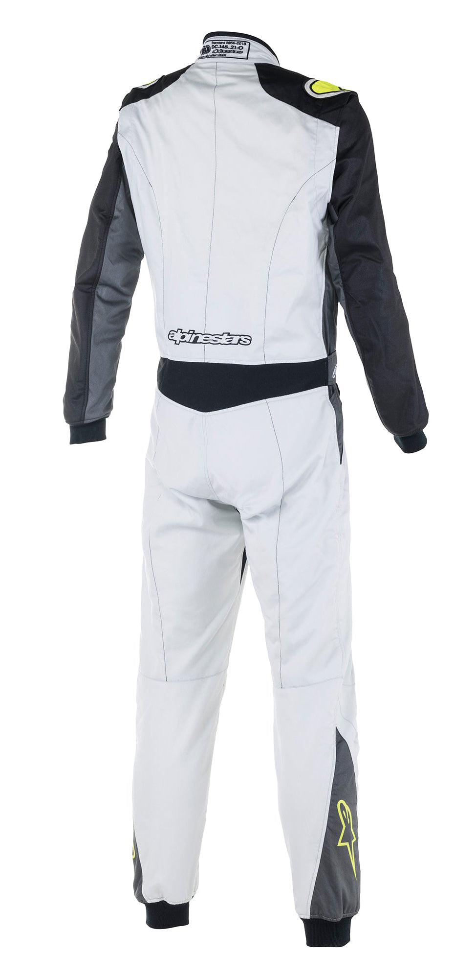 ALPINESTARS 3352722_1950_50 ATOM Race suit, FIA 8856-2018, silver/anthracite/yellow fluo, Size 50 Photo-1 