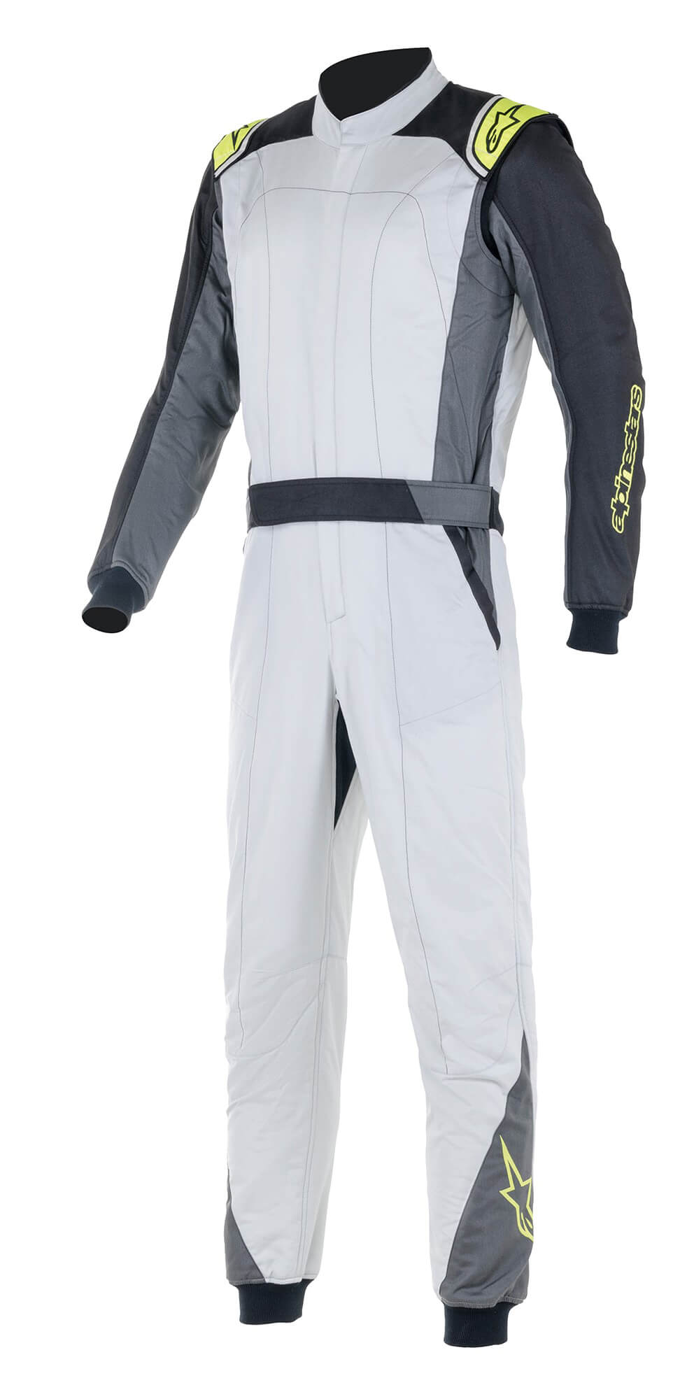 ALPINESTARS 3352722_1950_64 ATOM Race suit, FIA 8856-2018, silver/anthracite/yellow fluo, Size 64 Photo-0 