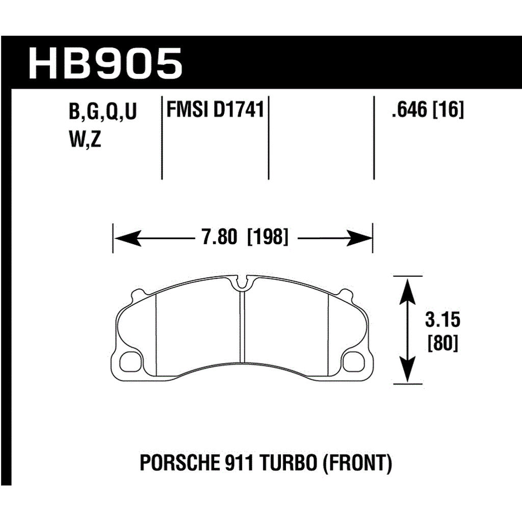 HAWK HB905N.646 Brake Pads Street HP+ Front PORSCHE 911 Carrera 4 GTS/4S/S 2017-2019 Photo-2 