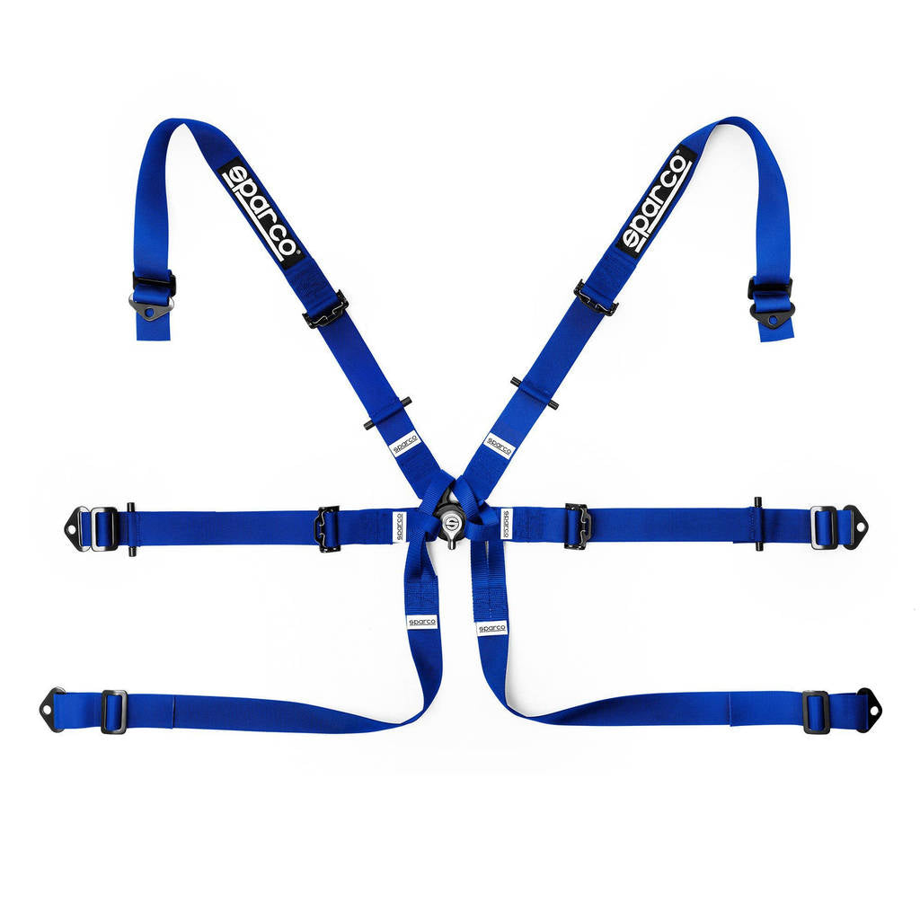 SPARCO 04819H2AZ Harness belts 2", 6 point, steel adjusters, HANS, FIA 8853-2016, blue Photo-0 