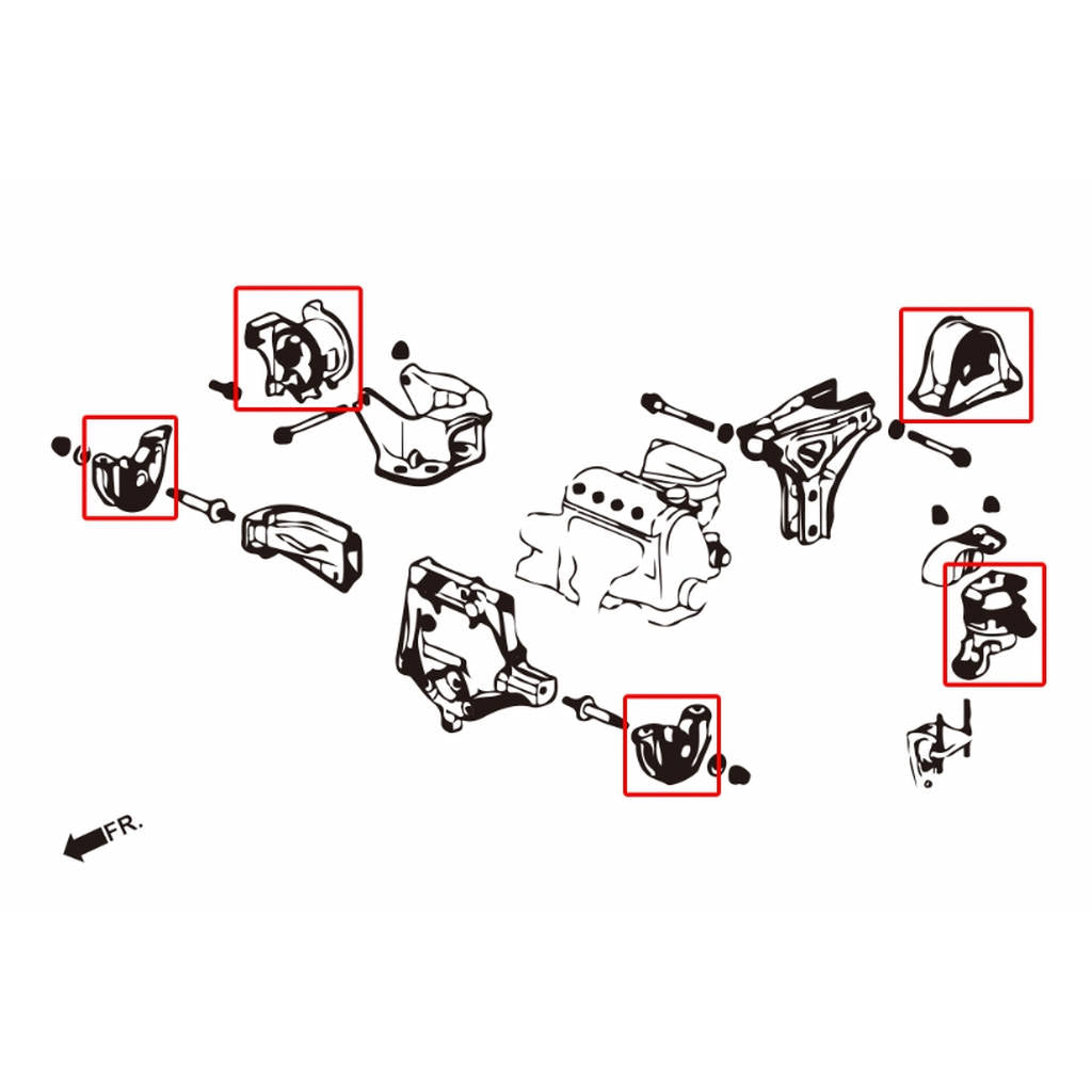 HARDRACE 5827 MT/AT HARDEN ENGINE MOUNT 5PCS/SET CIVIC EK Photo-1 