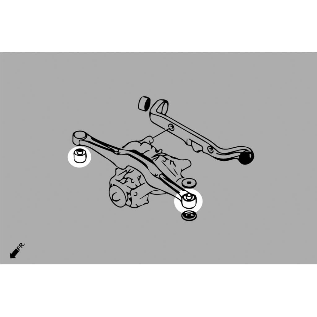 HARDRACE 6661 REAR DIFF SUPPORT MEMBER BUSH(NON-AYC) (HARDEN RUBBER) 2PCS/SET EVO 4-9 Photo-1 