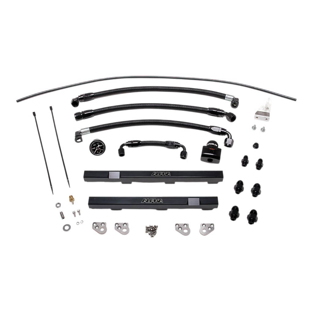 AMS ALP.07.07.0002-1 Fuel Rail Kit With Regulator (Black) for NISSAN GT-R (R35) Photo-0 