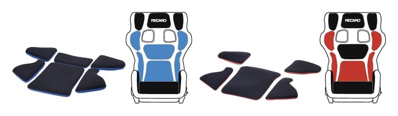 RECARO 7221390.A16 Pad-Kit L for P 1300 GT Bottom part red (set of 5, without seat cushion) Photo-1 