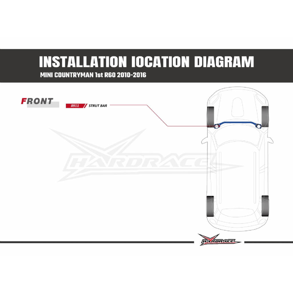 HARDRACE 8911 BODY REINFORCED BAR MERCEDES-Benz MINI R60 10-16 Photo-6 