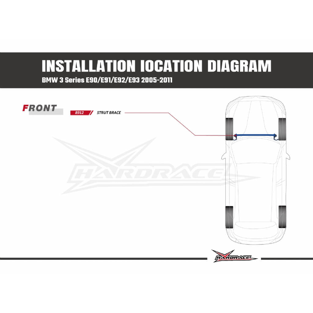 HARDRACE 8912 BODY REINFORCED BAR MERCEDES-Benz BMW E90 3'S 06-11 Photo-4 