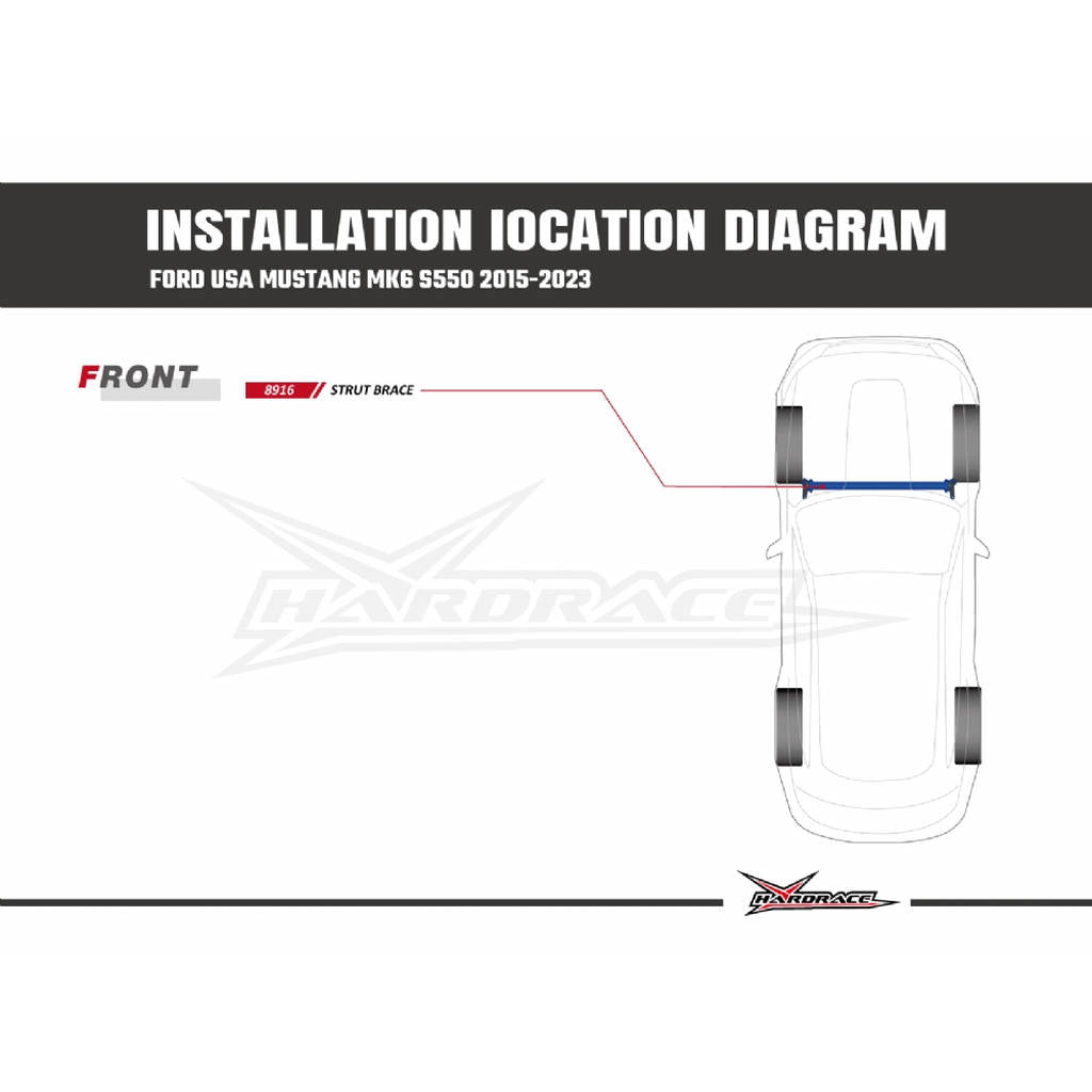 HARDRACE 8916 BODY REINFORCED BAR FORD MUSTANG MK6 S550 15- Photo-9 