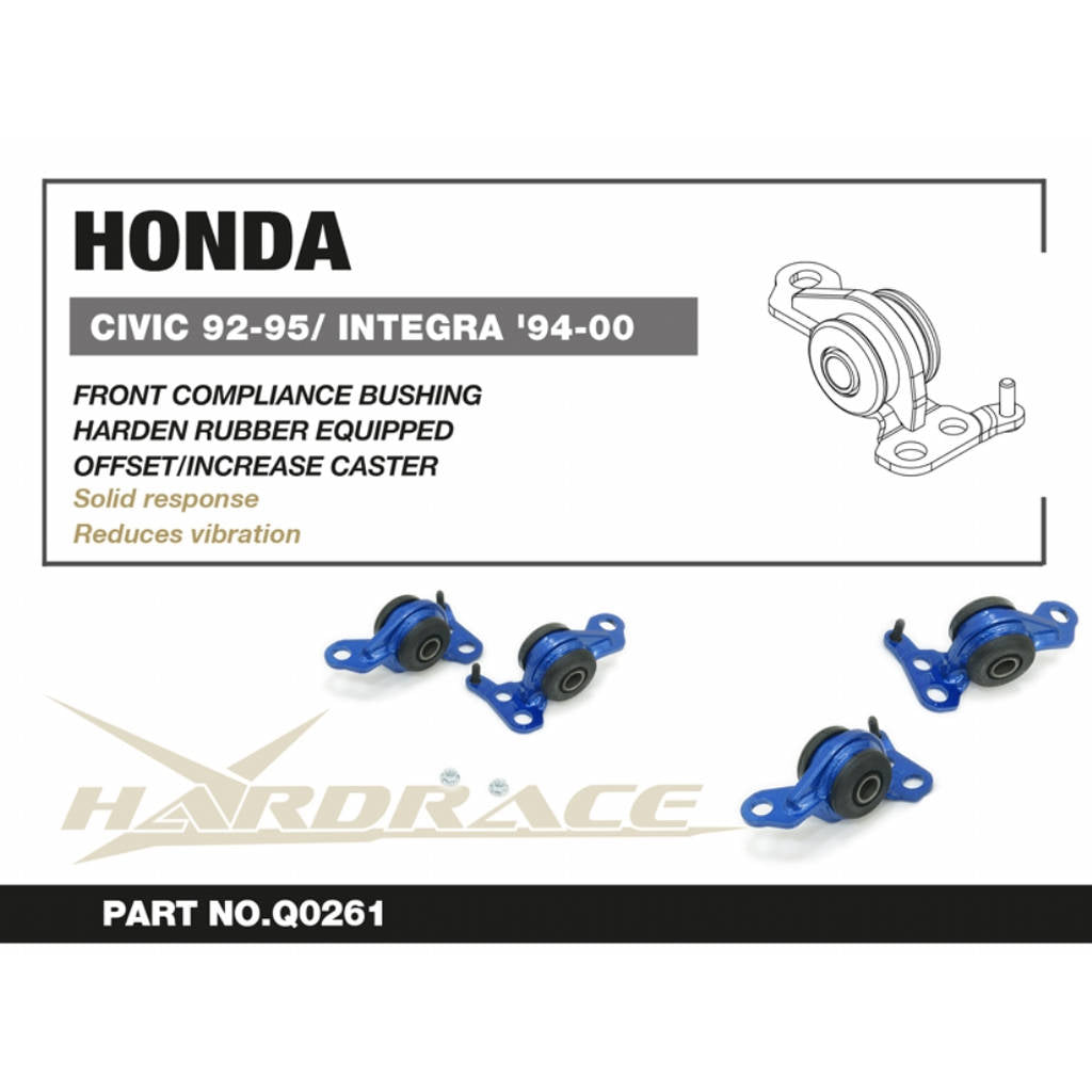 HARDRACE Q0261 HARDEN RUBBER BUSHING HONDA CIVIC EG/EH/EJ1/EJ2 92-95 Photo-5 