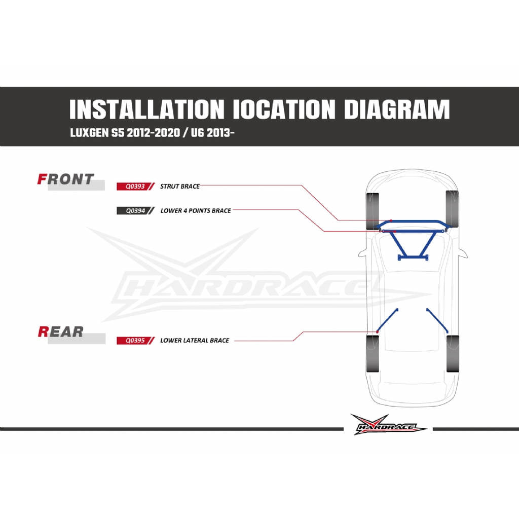HARDRACE Q0393 BODY REINFORCED BAR LUXGEN LUXGEN S5 11- Photo-6 