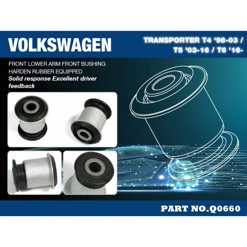 HARDRACE Q0660 HARDEN RUBBER BUSHING VW VW T4 T4 98- Photo-1 