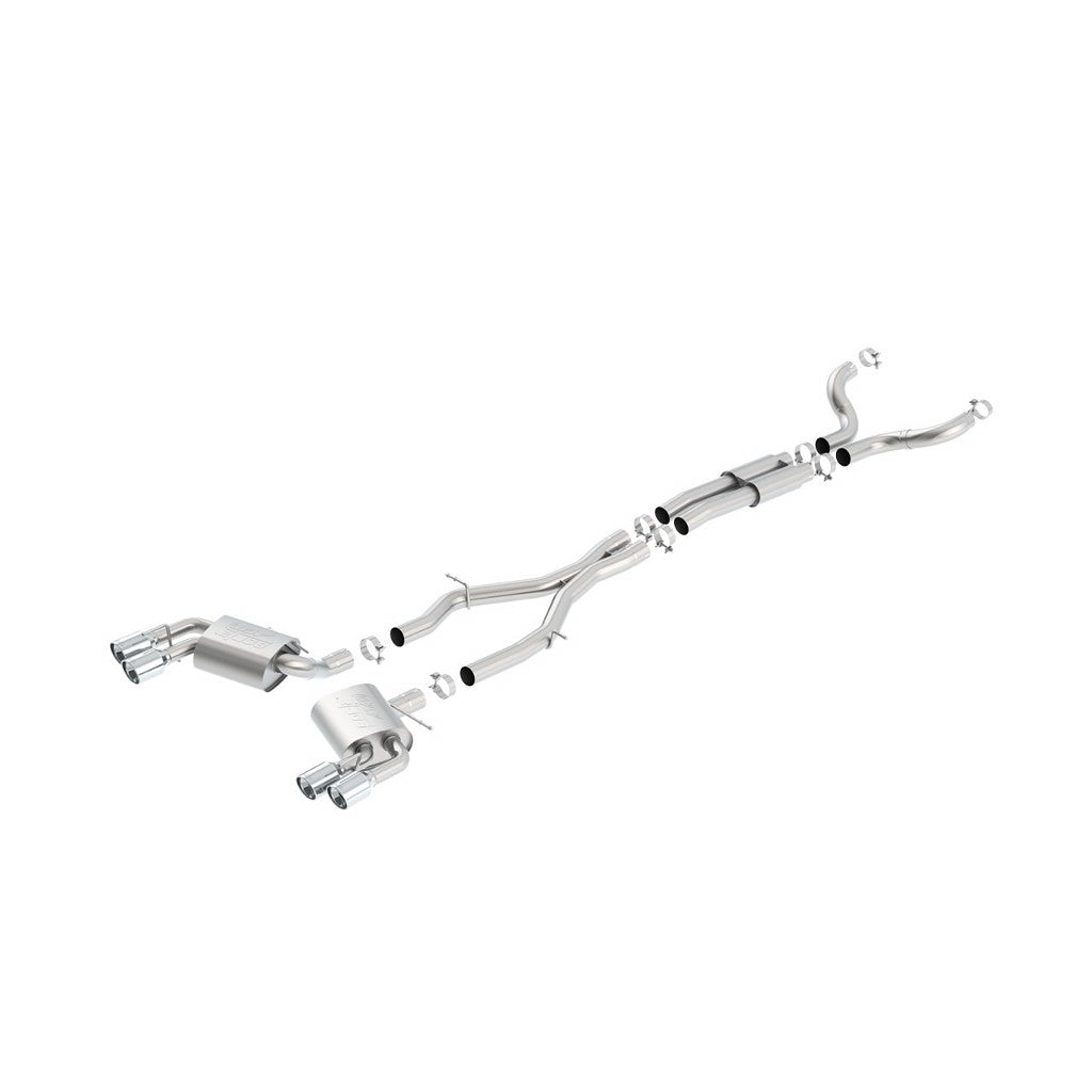 BORLA 140688 Cat-Back "ATAK", For use w/Long Tube Headers 3", 2.25" D RD RL AC 4" RD x 6.25" CHEVROLET CAMARO V8 6.2L V8 AT/M Photo-0 