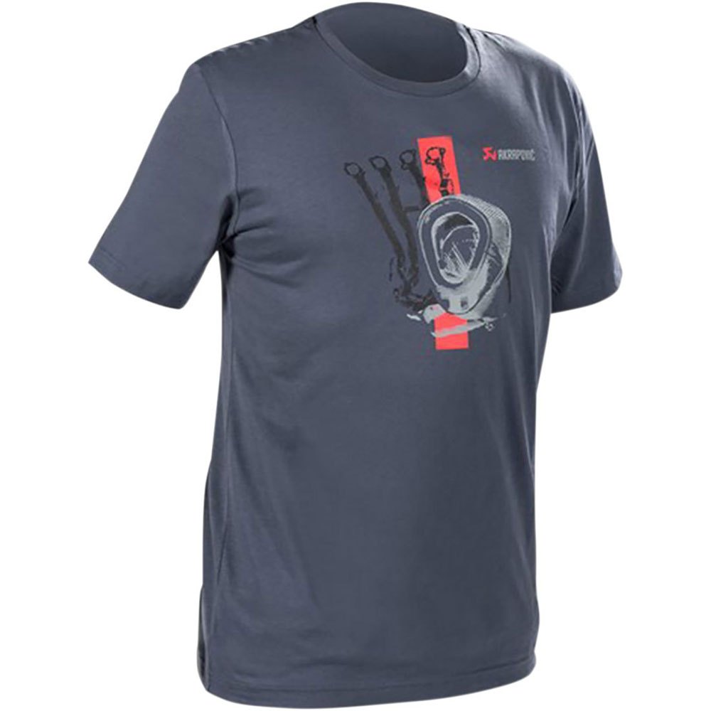 AKRAPOVIC 801772 Lifestyle T-shirt Red Strip Men's Blue-Grey 3XL Photo-0 