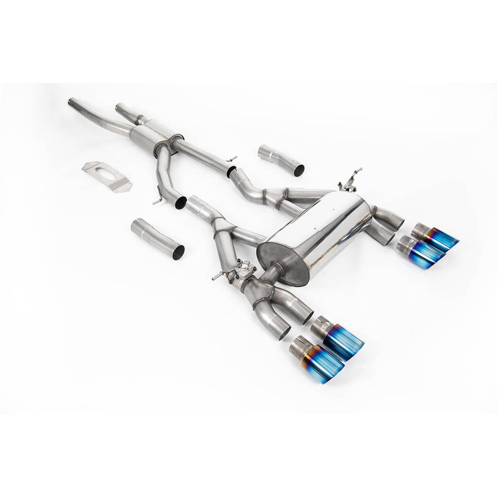 MILLTEK SSXBM1120 Cat-back Quad 90mm GT90 BMW 3 Series F80 M3 & M3 Competition Saloon (OPF/GPF Models Only) Photo-0 