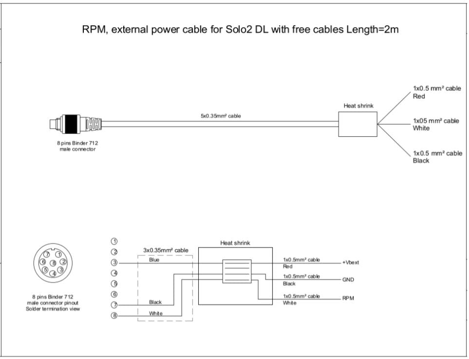 AIM V02589020 SOL02 DL CABLE RPM / EXT.PW 2MT 04.589.02 Photo-2 